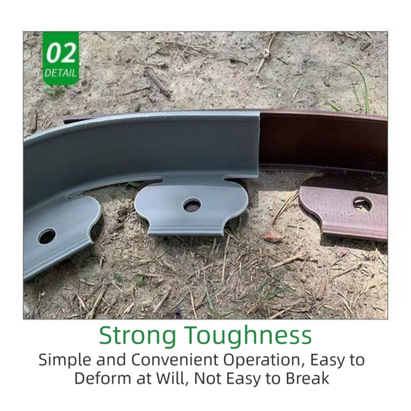 Black L-Shape PE Landscape Edging Roll Kit (10CM Height x 10M Long) - Anti-Root Lawn & Garden Divider with 30 Ground Stakes