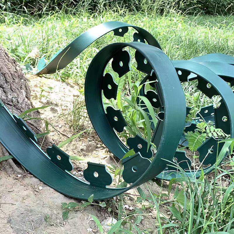 Black L-Shape PE Landscape Edging Roll Kit (10CM Height x 10M Long) - Anti-Root Lawn & Garden Divider with 30 Ground Stakes