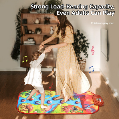 2-Pack Kids Multifunctional Electronic Dance Mat(100x87CM) - Dessert & Pink Ornament Theme Play Mat with Sound Recognition for Early Education and Physical Exercise