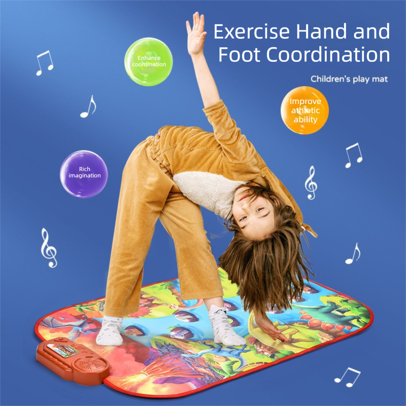 2-Pack Kids Multifunctional Electronic Dance Mat - Undersea World & Space Theme Play Mat with Sound Recognition for Early Education and Physical Exercise