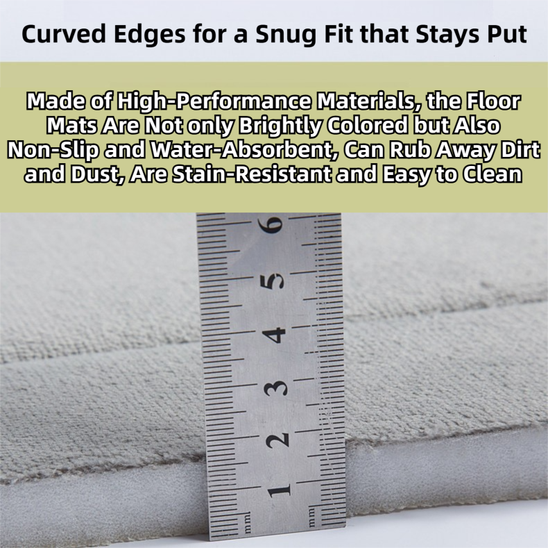 Khaki Ultra-Absorbent Non-Slip Thickened Bath Mat(1.8x40x60CM) - Luxurious Durable Soft Floor Rug with Rubber Backing, Hand & Machine Washable Doormat for Bathroom & Entry