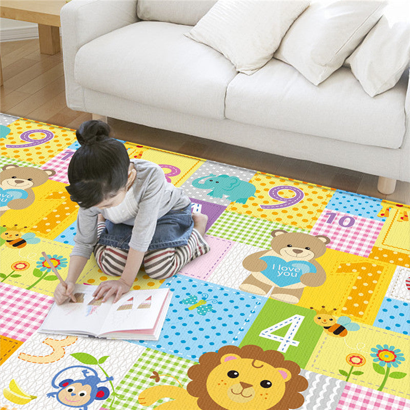 Green Large Foldable Baby Play Mat - Thick, Waterproof & Reversible XPE Foam Mat for Tummy Time & Crawling