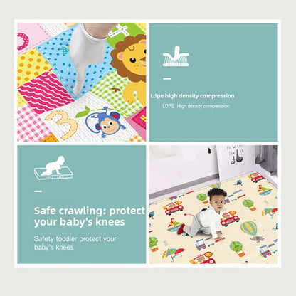 Green Large Foldable Baby Play Mat - Thick, Waterproof & Reversible XPE Foam Mat for Tummy Time & Crawling