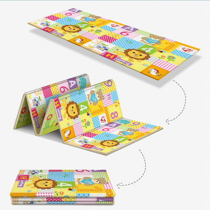 Beige Large Foldable Baby Play Mat - Thick, Waterproof & Reversible XPE Foam Mat for Tummy Time & Crawling