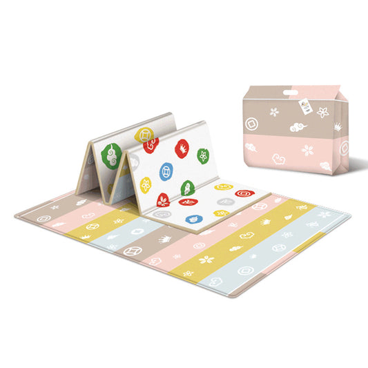 White Large Foldable Baby Play Mat - Thick, Waterproof & Reversible XPE Foam Mat for Tummy Time & Crawling