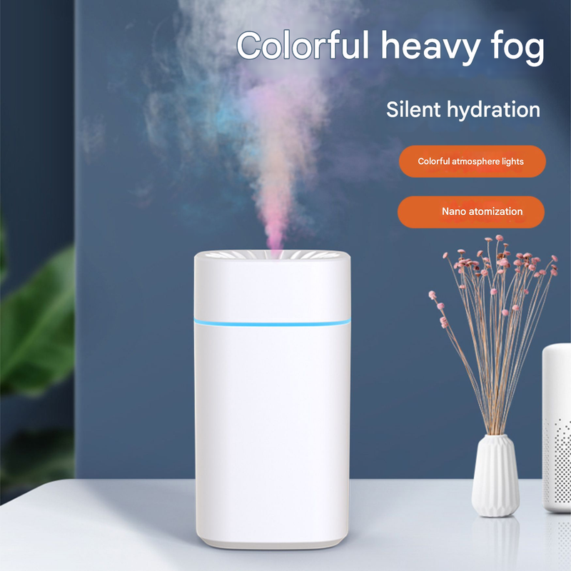 Blue 2-in-1 Ultrasonic Air Humidifier with 7-Color LED Night Light - Quiet Desktop Mini Humidifier for Home, Office, Bedroom