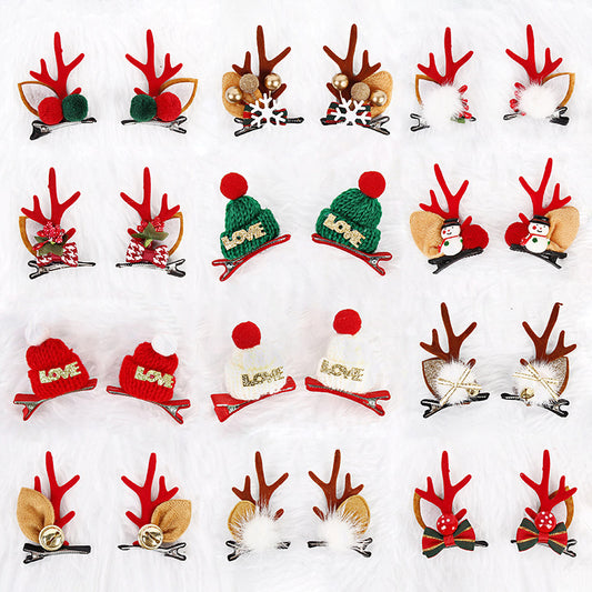 Mushroom Summary Festive Christmas Hair Clips for Girls & Women - Fabric & Metal Design