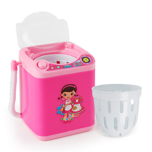 Pink Kids Mini Electric Toy Washing Machine with Spin Dryer Basket - Pretend Play Appliance