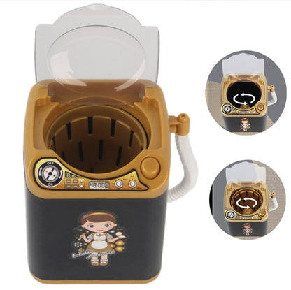 Blue Kids Mini Electric Toy Washing Machine with Spin Dryer Basket - Pretend Play Appliance