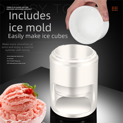 White Portable Manual Ice Crusher Hand Crank Shaved Ice Machine for Home Kitchen DIY Snow Cone Smoothie and Slushie Maker