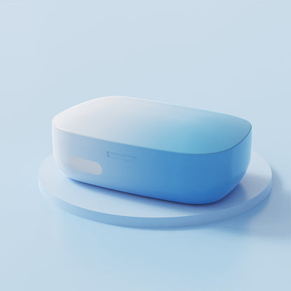 White and blue gradient Ultrasonic Contact Lens Cleaner Machine Automatic Washer Case with UV Light LED Display 4 Timer Modes Type-C Rechargeable Portable for Travel