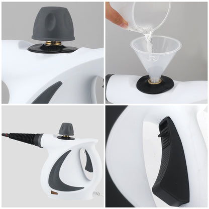 Pink Handheld Steam Cleaner 1050W High Pressure Chemical Free Cleaning Machine with 12 Piece Accessory Set for Kitchen Bathroom Car and Upholstery