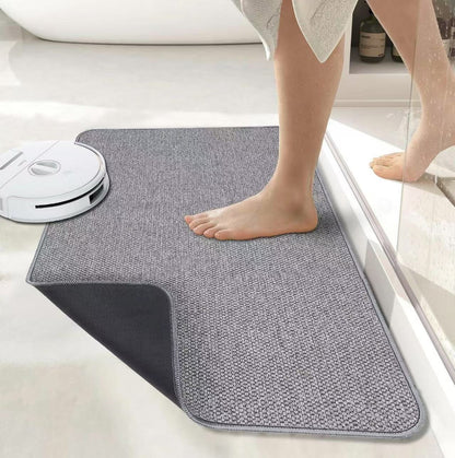 Gray Super Absorbent Diatomite Quick Dry Bath Mat 50x80cm - Non-Slip Rubber Backing for Australian Bathroom & Entryway