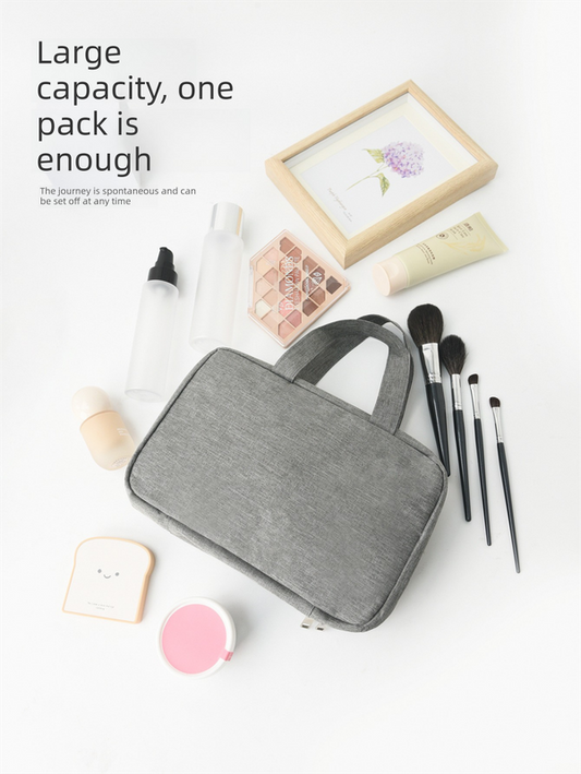 Black Waterproof 4-Fold Hanging Toiletry Bag with Wet/Dry Separation for Australian Travel & Cosmetics