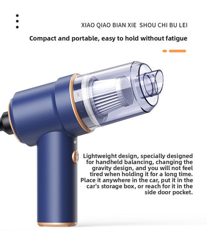 2-in-1 Cordless Handheld Car Vacuum Cleaner 120W High Power Suction and Blower Portable Mini Duster for Auto and Home Blue