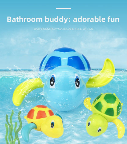 Three-Piece Wind-Up Swimming Turtle Bath Toy Set (Yellow, Green, and Blue Colors), Adorable Floating Turtle Combo, Fun Water Play Toy, Ideal Gift for Infants and Toddlers