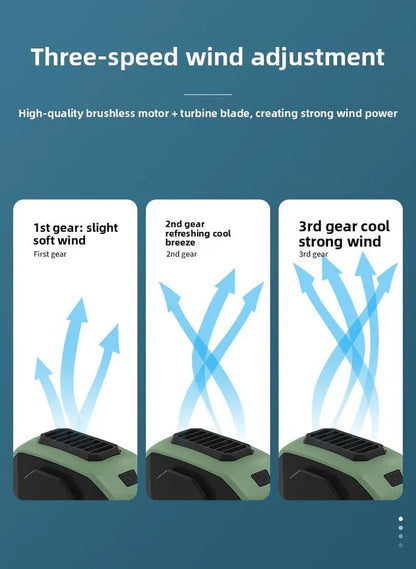 Portable Waist Clip Fan 6000mAh Rechargeable Personal Air Conditioner with Power Bank Function Heavy Duty Wearable Belt Fan for Tradies Camping and Outdoor Work Orange