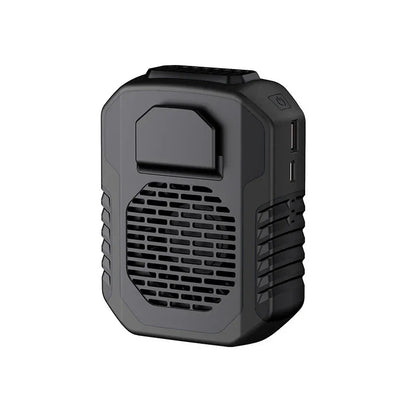 Portable Waist Clip Fan 6000mAh Rechargeable Personal Air Conditioner with Power Bank Function Heavy Duty Wearable Belt Fan for Tradies Camping and Outdoor Work Black