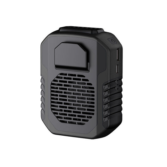 Portable Waist Clip Fan 6000mAh Rechargeable Personal Air Conditioner with Power Bank Function Heavy Duty Wearable Belt Fan for Tradies Camping and Outdoor Work Black