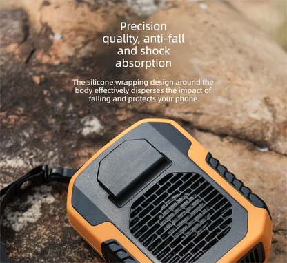 Portable Waist Clip Fan 6000mAh Rechargeable Personal Air Conditioner with Power Bank Function Heavy Duty Wearable Belt Fan for Tradies Camping and Outdoor Work Green