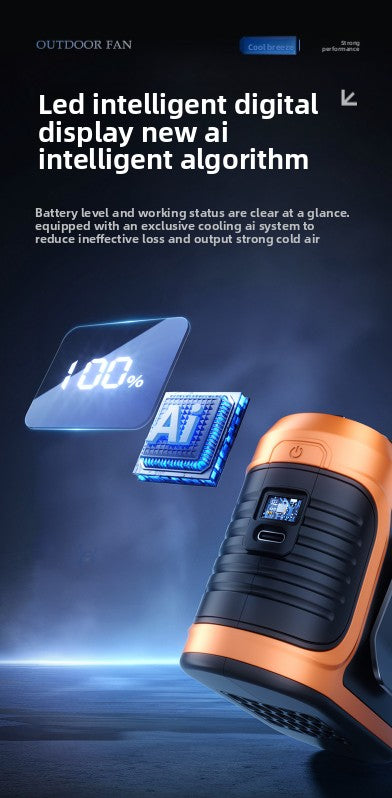 Waist Clip Fan 6000mAh Rechargeable Portable Personal Fan with Dual Outlet 13500RPM High Speed Airflow for Outdoor Work Orange