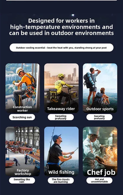 Waist Clip Fan 6000mAh Rechargeable Portable Personal Fan with Dual Outlet 13500RPM High Speed Airflow for Outdoor Work Gray