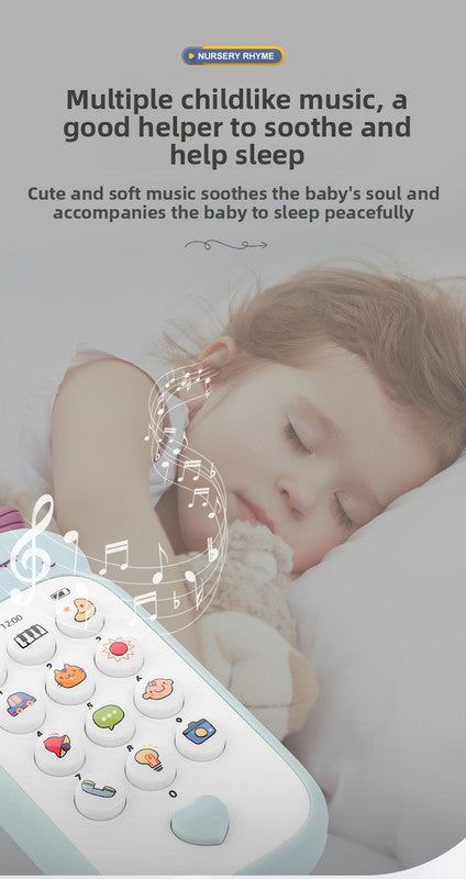 Unicorn Baby Toy Phone Music & Light Learning Mobile Teether for Toddlers Interactive English Educational Gift Pink