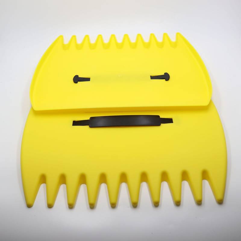 Pair of Horticultural Leaf Rake Hand Tools Set Large Plastic Claw Grabber Ideal for Collecting Yard Debris, Grass Clippings, and Scraps Yellow