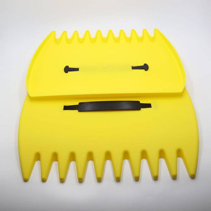 Pair of Horticultural Leaf Rake Hand Tools Set Large Plastic Claw Grabber Ideal for Collecting Yard Debris, Grass Clippings, and Scraps Yellow