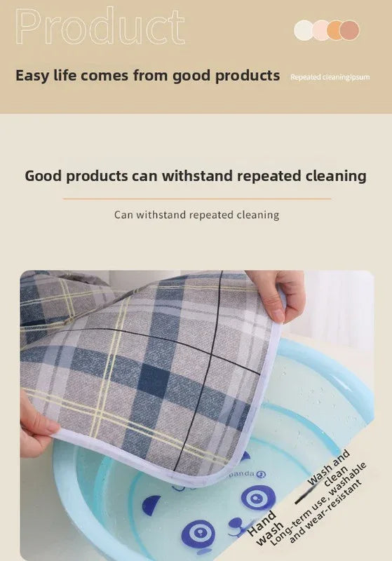 Washable Incontinence Bed Pad 100x150cm Reusable Waterproof Mattress Protector with Non-Slip Backing 4-Layer Absorbent Underpad for Elderly and Adults Medium blue - Mekamart Australia