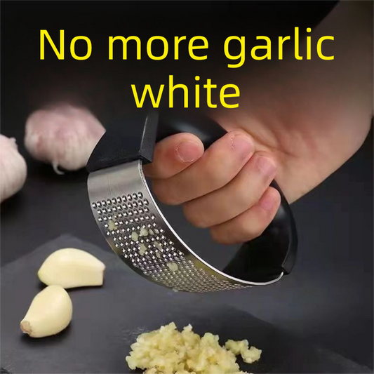 Black Stainless Steel Garlic Press Rocker Ergonomic Garlic Crusher and Ginger Mincer Professional Kitchen Tool