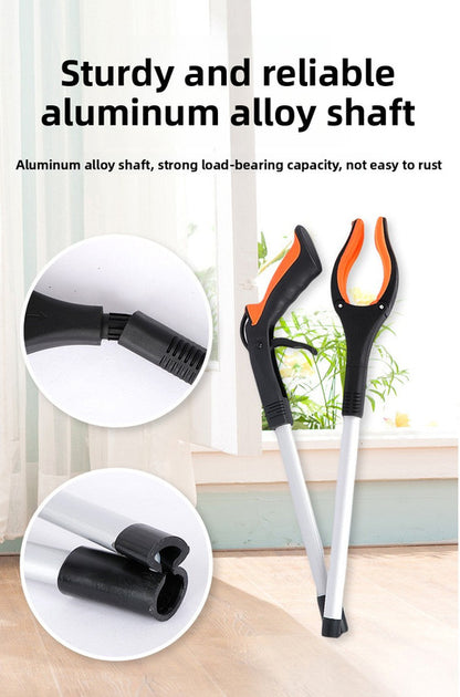 Purple and Black Handle Foldable Grabber Reacher Tool - 83cm Aluminium Litter Picker with Magnetic Tip - Lightweight Mobility Aid for Garden & Home Rubbish Cleanup