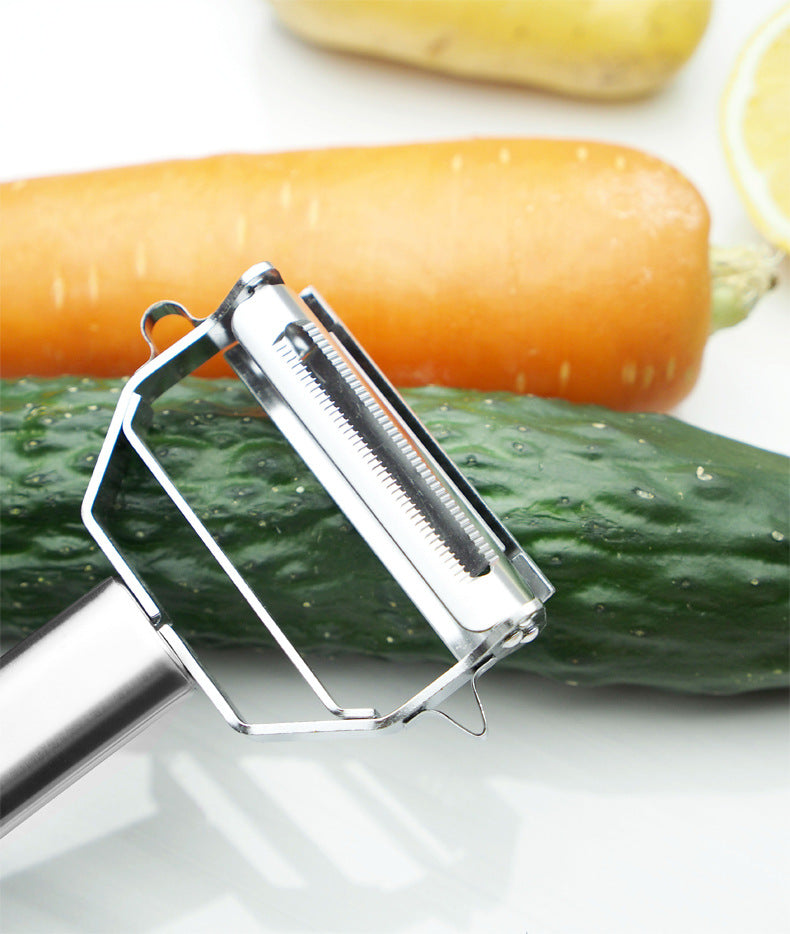 Premium Stainless Steel Dual Peeler & Julienne Cutter - 2-in-1 Vegetable Slicer with Swivel Blade - Heavy Duty Multi-Function Kitchen Tool for Potatoes, Carrots & Fruit