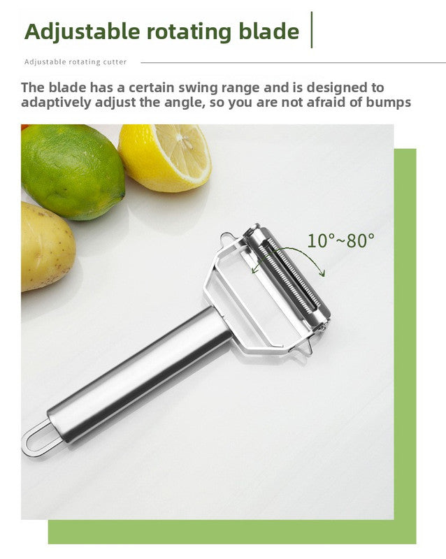 Premium Stainless Steel Dual Peeler & Julienne Cutter - 2-in-1 Vegetable Slicer with Swivel Blade - Heavy Duty Multi-Function Kitchen Tool for Potatoes, Carrots & Fruit