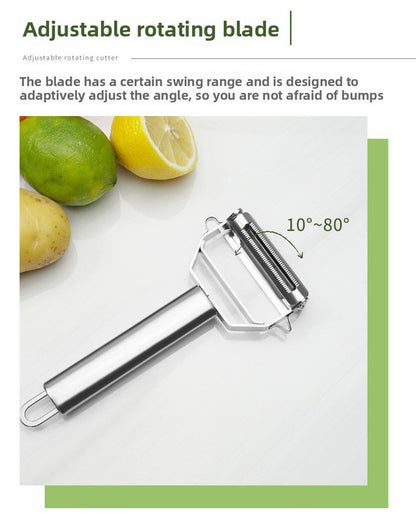 Premium Stainless Steel Dual Peeler & Julienne Cutter - 2-in-1 Vegetable Slicer with Swivel Blade - Heavy Duty Multi-Function Kitchen Tool for Potatoes, Carrots & Fruit