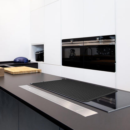 Silicone Stove Top Cover 92x52cm Heat Resistant Electric Cooktop Protector Mat for Kitchen Benchtop and Laundry Dark gray