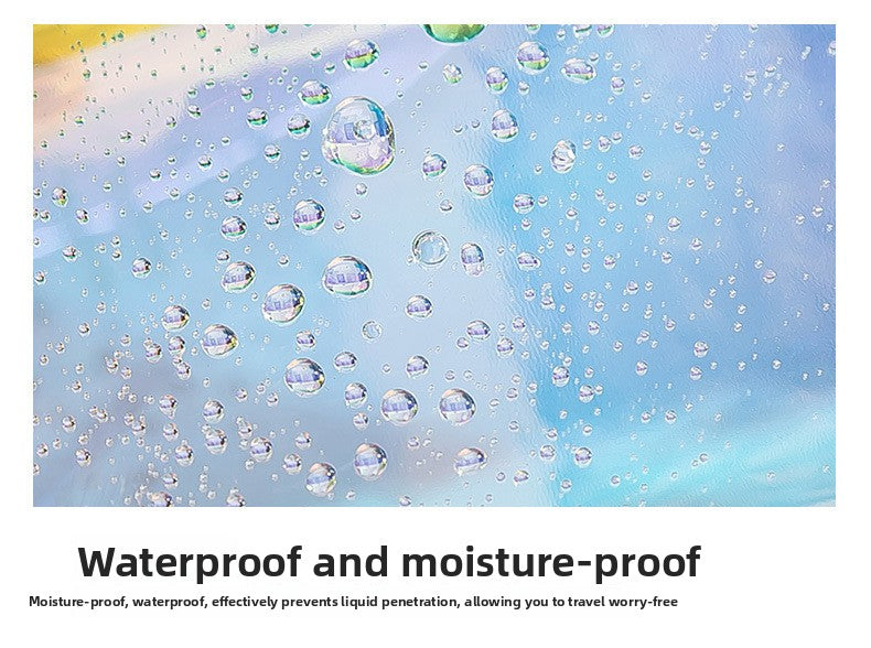 4 PCS Holographic Mini Coin Purses - Iridescent TPU Keyring Pouch - Waterproof Clear Storage for Earbuds, Lipstick & Keys - Small Rectangular Bag Charm 9cm