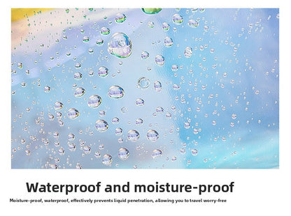 4 PCS Holographic Mini Coin Purses - Iridescent TPU Keyring Pouch - Waterproof Clear Storage for Earbuds, Lipstick & Keys - Small Rectangular Bag Charm 9cm