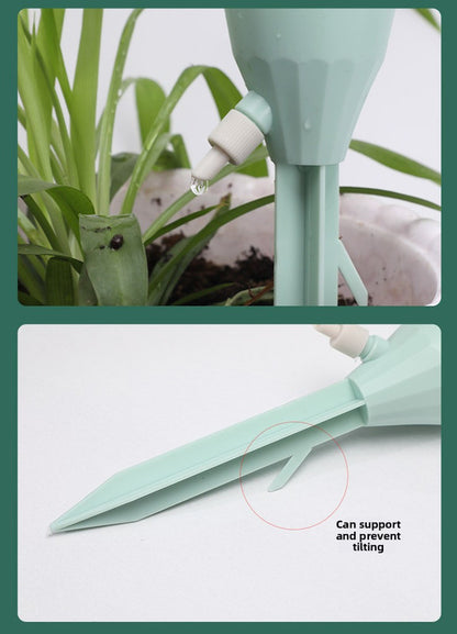 2 PCS Automatic Self-Watering Plant Spikes Adjustable Drip Irrigation System for Indoor Outdoor Garden Pots Holiday Care Green and White