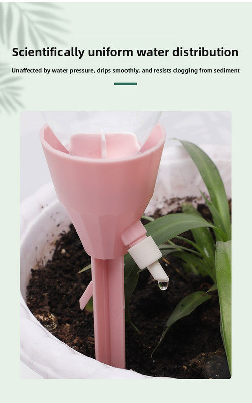 2 PCS Automatic Self-Watering Plant Spikes Adjustable Drip Irrigation System for Indoor Outdoor Garden Pots Holiday Care Green and White