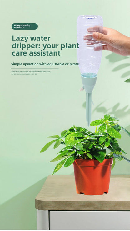 2 PCS Automatic Self-Watering Plant Spikes Adjustable Drip Irrigation System for Indoor Outdoor Garden Pots Holiday Care Green and White