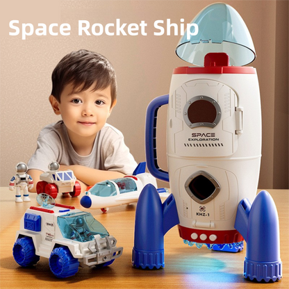 Educational Space Rocket & Astronaut Playset for Boys - Spaceship Model with Lights & Sounds, Assembly Feature, Great Birthday Gift