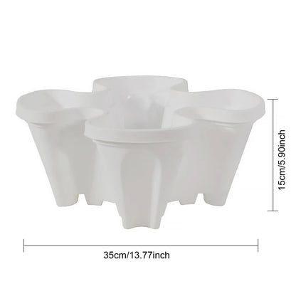 Green 3-Tier Stackable Strawberry & Vegetable Planter with Mobile Wheel Tray - Space-Saving Vertical Gardening System