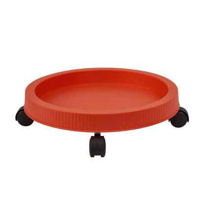 Red 3-Tier Stackable Strawberry & Vegetable Planter with Mobile Wheel Tray - Space-Saving Vertical Gardening System