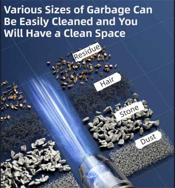 4-in1 Black Wireless Compact Handheld Car Vacuum Cleaner & Air Duster  with 5 Nozzles/Brushes- 5300 Pa High Power Blower/Suction Tool for Auto, Home & Office