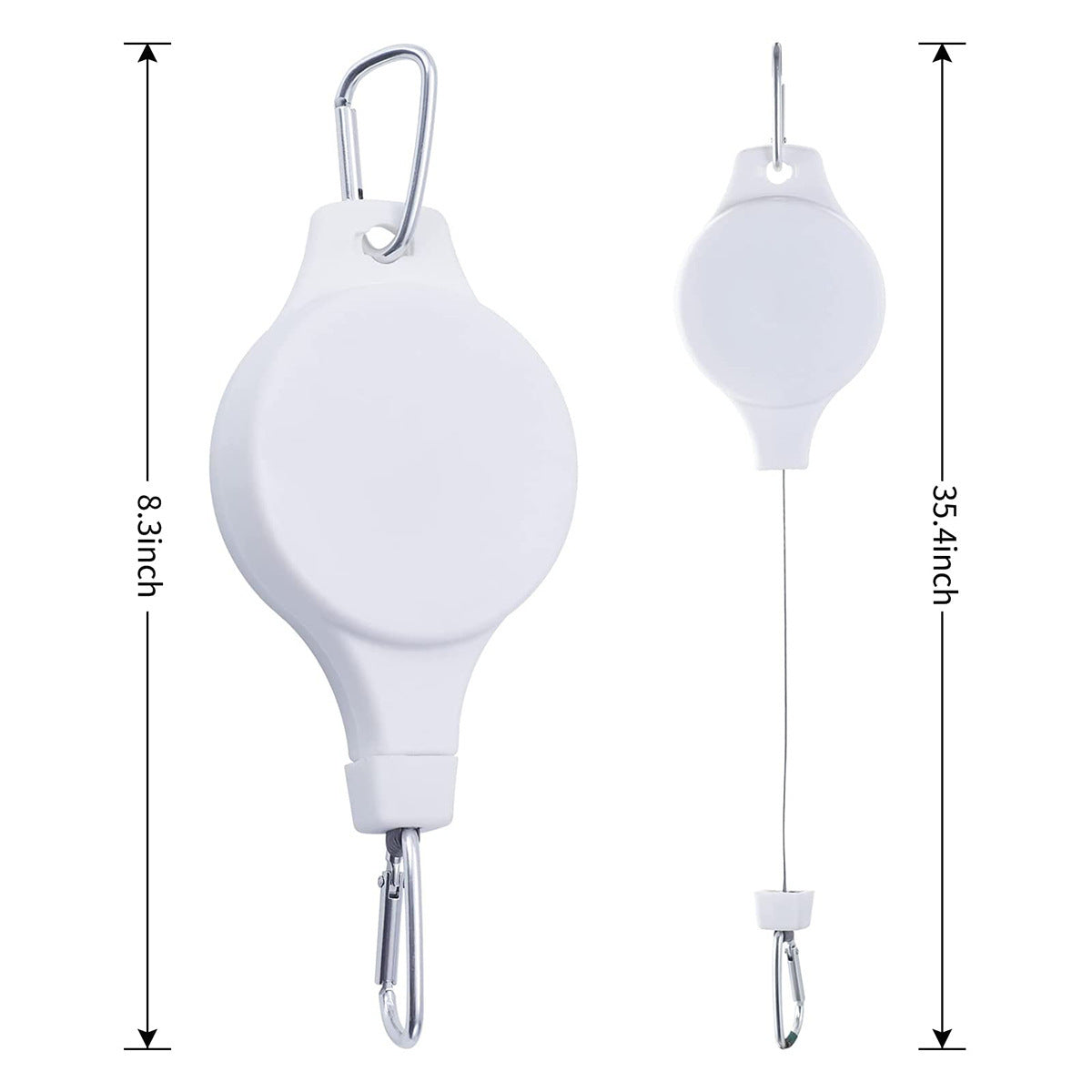 3PCS Black Retractable Hanging Basket Pulley System & 3PCS Heavy Duty Stainless Steel S-Hooks Combo - Garden Plant Hanger(Max Load 5KG)