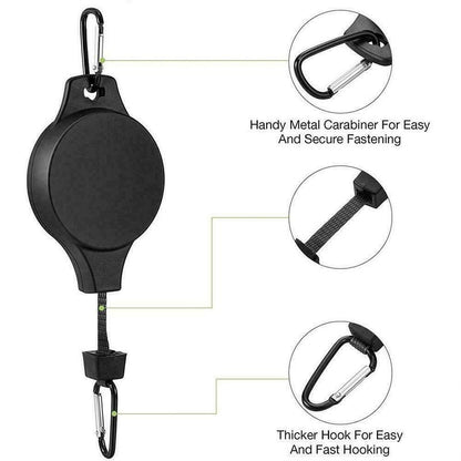 3PCS White Retractable Hanging Basket Pulley System & 3PCS Heavy Duty Stainless Steel S-Hooks Combo - Garden Plant Hanger(Max Load 5KG)