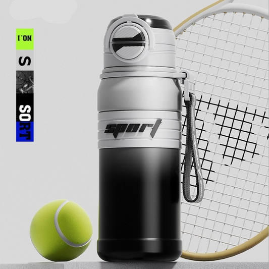 2-Pack White 680ml Large Capacity Sports Insulated Tumbler - 316 Stainless Steel Straw Water Bottle, Dual-Use Lid for Travel & Outdoors