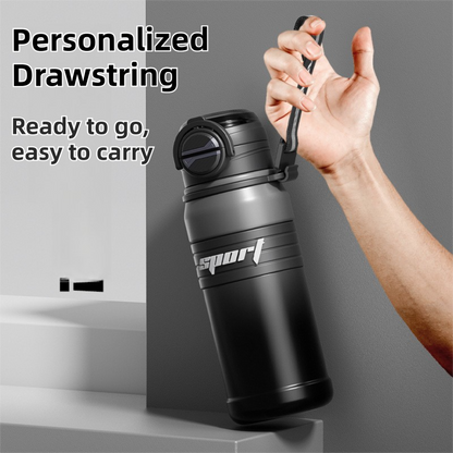 2-Pack Brown 680ml Large Capacity Sports Insulated Tumbler - 316 Stainless Steel Straw Water Bottle, Dual-Use Lid for Travel & Outdoors