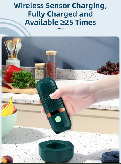 Blue Wireless Capsule Fruit and Vegetable Purifier(16x5.4CM) - Portable Food Disinfection & Sterilization Cleaner, 99.9% Bacteria Removal